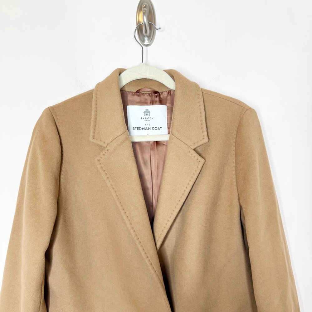 Aritzia Babaton Stedman Single Breasted Italian Virgin Wool Coat Saville Camel - Picture 4 of 7